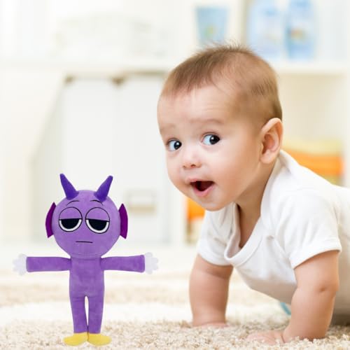 Image of Customized Text Purple Standing Sprunki Plush Toys