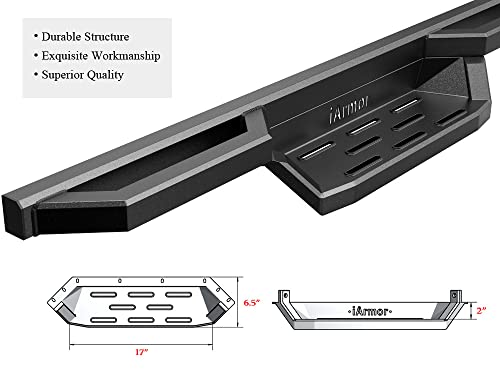 Aps IA-77271712 Stainless Steel 6.5In Nerf Bars Pocket Steps Square Tube Rocker Guards Compatible thumb #2
