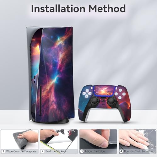 toxxos PS5 Skin - Disc Edition Console and Controller Accessories Cover Skins PS5 Controller Skin Gift ps5 Skins for Console Full Set Purple and Green Rick by toxxos - Image 6