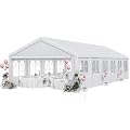 YITAHOME 20x40FT Party Tent Heavy Duty Wedding Tent Event Shelters Outdoor Canopy Upgraded Galvanized Steel Carport with Removable Sidewall Windows for Commercial and Parties (White)