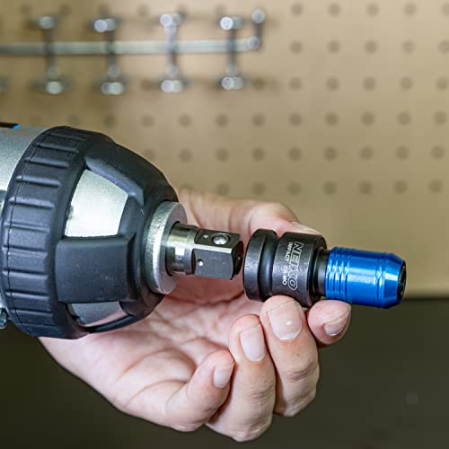 Neiko 30275A Impact Wrench Adapter For Ratchet-Wrench Drivers, 1/2-Inch-Drive Female To 1/4-Inch Hex Converter, Quick-Change Chuck, Crmo Steel #TOP6