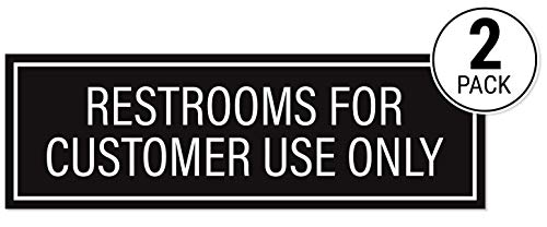 Restrooms for Customer Use Only Sticker Signs (Pack of 2)