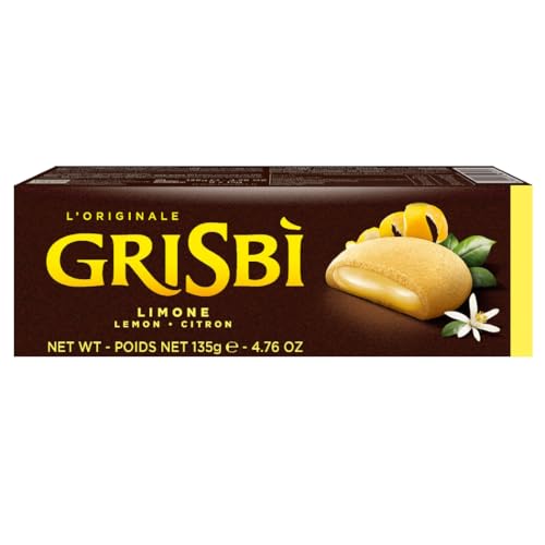 Matilde Vicenzi Grisbi Cream Italian Biscuits Cookies | 2 x 135g Packs (Lemon)