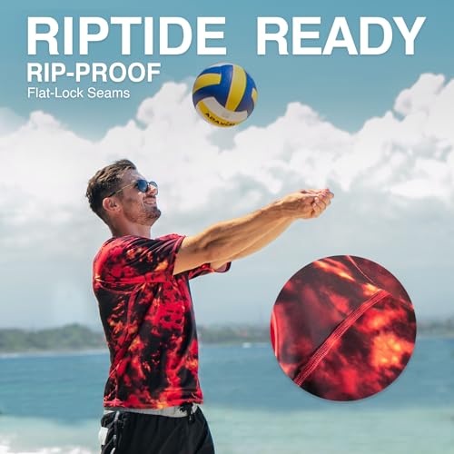 Kanu Surf Mens Short Sleeve UPF 50 Swim Shirt Rash Guard Sun Shirt (Regular & Extended Sizes)