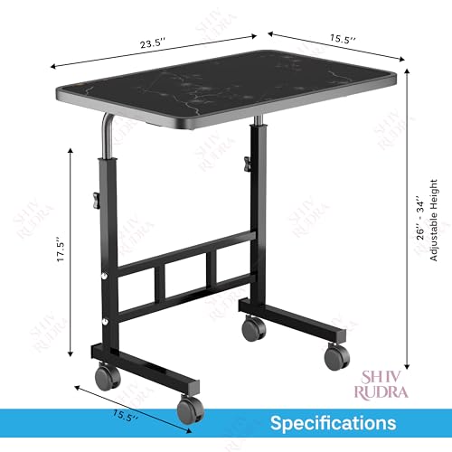 Image of Multi-Purpose Laptop Table, Study Table| Heavy Duty Bed Table| Adjustable for Height, Portable for Office, Work Form Home | DIY Table, Easy to Asembl (Adjustable Flower)