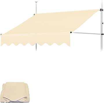 Retractable Awning Fabric Replacement, Durable Exterior Sunshade Canopy Cloth, UV Protection Waterproof, for Outdoor Window Patio Color Ivory, Size 4M/157.5IN