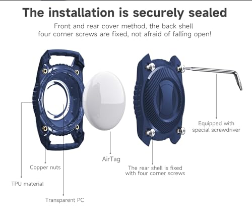 OFC Suporte de Coleira de Cachorro Airtag à Prova D'água IPX8 (1 Peça), Apple Antimastigação e Poli