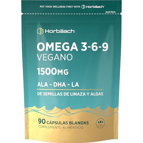 Omega 3 6 9 Capsulas Vegano - Alta Concentración - 1500mg - Aceite de Lino