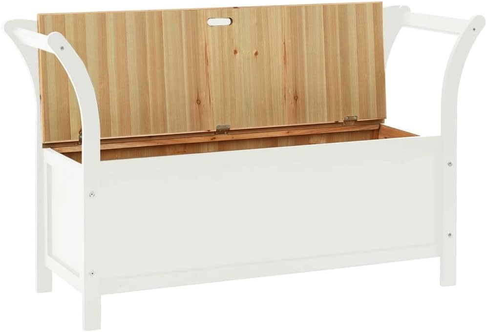 Bench White 42.1"x17.7"x29.7" Solid Wood Fir