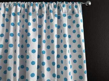 Zen Creative Designs Polka Dots Cotton Curtain Panel for Bedroom, Children's Room, Living Room Window Decor (Navy Blue Dots, 96" Tall x 58" Wide)