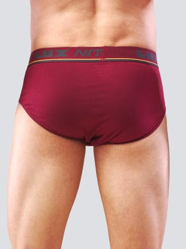 Image of Lux Nitro Men's Brief | 100% Combed Cotton | Super Soft Outer Waistband | Breathable & Everyday Comfort Pack of 4