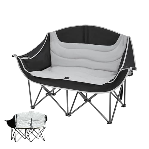 Genérico Double chaise de camping | Équipement d'alpinisme pliable et résistant - Canapé de camping portable | pour famille, fête, barbecue, barbecue, feu de camp,...