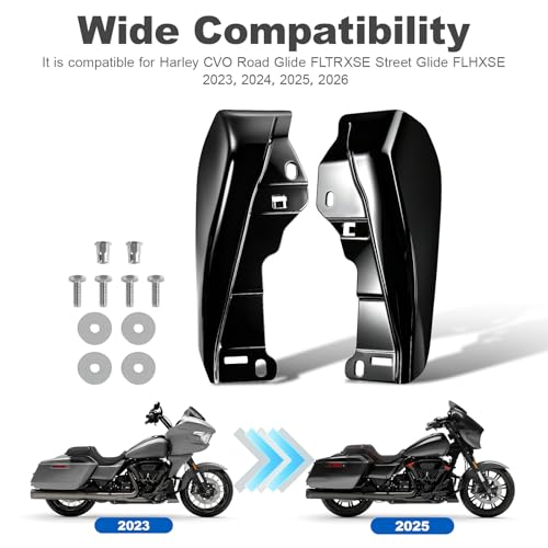 SANYUMOTO Mid Frame Air Deflector Heat Shields for Harley Harley Touring CVO Street/Road Glide 2023-2026, for 2024-2026 FLHX FLTRX FLTRXSTSE for 2025 Later FLHXU Black — view 3
