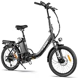 AZMA E Bike Klapprad Elektrofahrrad mit 20 Zoll Fat Tire, 36V20.8Ah/15Ah Lithium-Akku für Reichweite bis 100-140KM, 7-Gang Ebike Herren Damen für MTB, Strand & Stadt (F0-Schwarz)