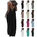 Toumov Backless Cami Dress for Women Fashion Sleeveless Maxi Dresses Spaghetti Strap Flowy Beach Vacation Long Sundress Army Green