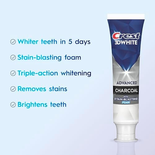 Crest 3D White Advanced Charcoal Teeth Whitening Toothpaste with Fluoride, 3.3 oz, Pack of 3 Alternate view