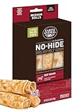 Earth Animal No-Hide Rolls Beef Recipe Medium Natural Rawhide Alternative Dog Chews |3 Count Pack of 1