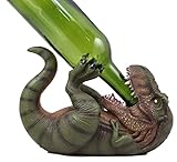 Ebros Dino Wino Prehistoric Dinosaur Thirsty T-Rex Wine Bottle Holder 9.25' Long Caddy Figurine Jurassic Era Trex Statue Kitchen and Dining Decor Party Hosting Prop Tyrannosaurus Rex Dinosaurs