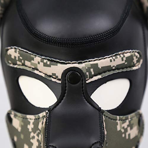Neoprene Puppy Hood Camo Full Face Mask Cosplay Costume Dog Head Masks #TOP5