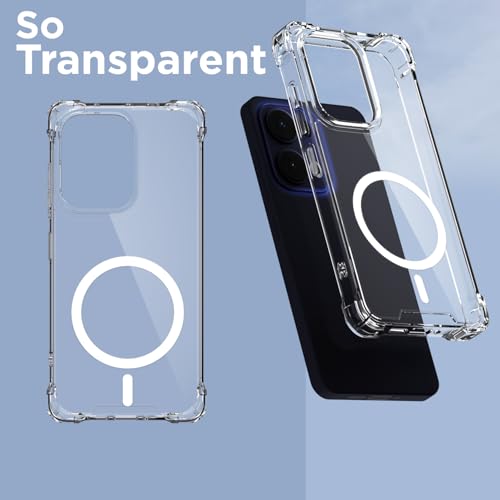 Image of Amazon Basics Back Cover for Oppo Reno 13 5G Mag-Safe Shockproof PC + TPU Protective Case Magnetic Support Bumper Case (Transparent Mag-Safe)
