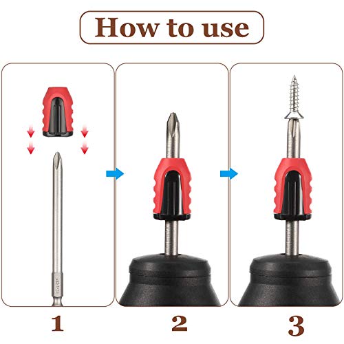 Magnetic Screw Holder Rings, 1/4 Inch/ 6.35 Mm Screwdriver Driver Bits Magnetizer For Electric Drill And Hand Tools, Red (5 Pieces) #TOP3