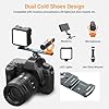 Leaplumin Dual Cold Shoe Mount Bracket，Aluminum Dual Hot Shoe Extension Bar，Lightweight Cold Shoe Mount Adapter，Extension Bracket with Shoe Mount 1/4 Thread suitable for Microphone，LED Video Light etc #1