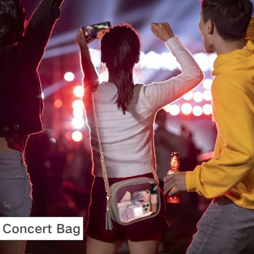 Image of PACKISM Clear Bag for Stadium Events - Clear Purses for Women Transparent Crossbody Messenger Bag for Concerts Game Day