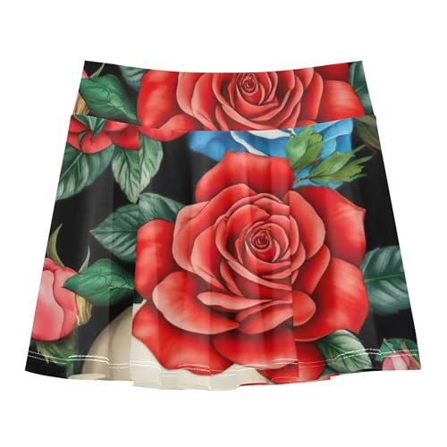 Skulls Red Roses Toddler Tennis Skirts Blue Pink Girls' Shorts Athletic Skorts Butterfly 4t