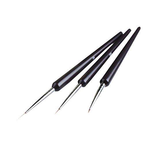 Sankuwen 3PCs Tiny Acrylic Nail Art Design Decoration Pen Brush Painting Drawing Tool