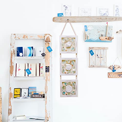 flangairy Coastal Wall Decor 3d Seashell Starfish Conch Wall Hanging, 25.2 * 5.9 Inches Beach Nautical Ocean Theme Bathroom Home Decorations Summer Sea Shell Art - Image 5