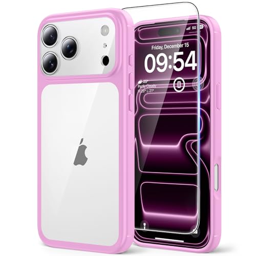 Coque iPhone 17 Pro antichoc TAURI rose transparente au design antichoc ultra robuste