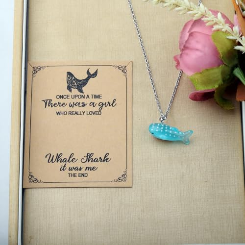MAOFAED Whale Shark Pendant Necklace for Women, Whale Shark Jewelry, Sea Life Gift for Diver, Sharks Lover Gift(onceWhaleNe)2
