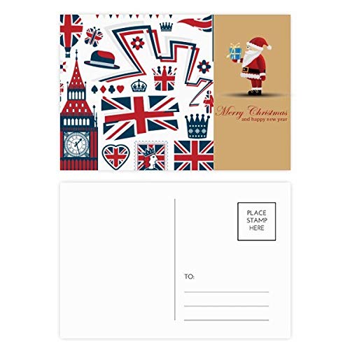Cartes postales Big Ben et soldat du Royaume-Uni pour écrire au Père Noël (Lot de 20)