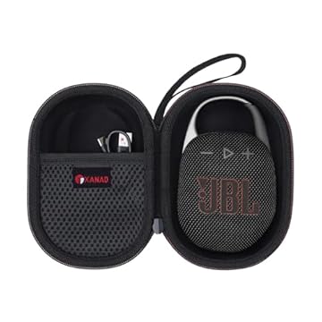 XANAD Capa rígida compatível com alto-falante Bluetooth portátil JBL Clip 5/Clip 4/Clip 4 Eco – Bolsa protetora para transporte de viagem (preto)