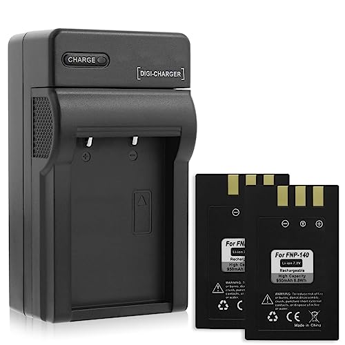 2X Batterie + Chargeur (Auto/Secteur) pour Fuji NP-140 / Fujifilm Finepix S100fs, S200EXR, S205EXR