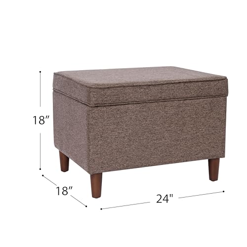 Image of HomePop 24 inch Dinah Collection Storage Ottoman - Chocolate Brown