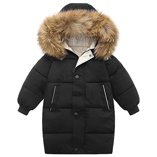 amropi Manteau Parka Fourrure Noir 8-9 Ans