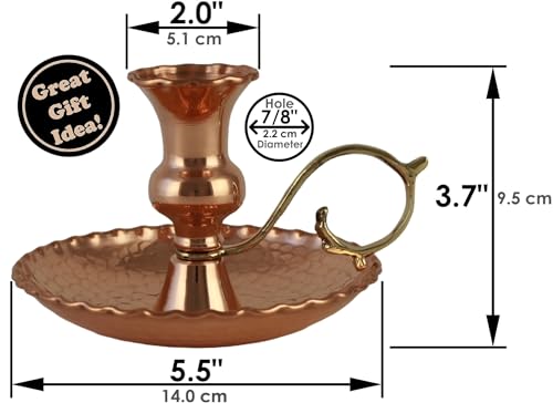 Dede Copper Ch Series - Turkish Hand-Crafted Copper Candlestick Holder thumb #1