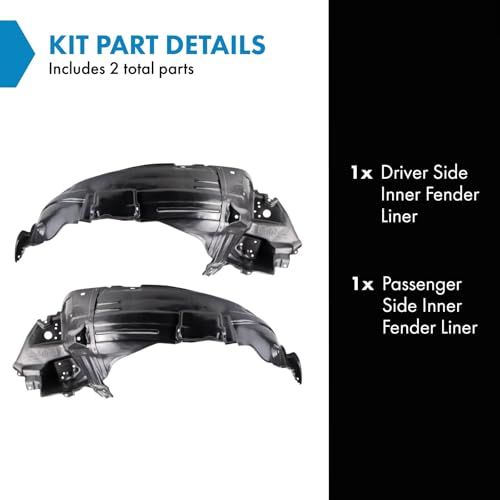 Image of TRQ Inner Fender Liner Set Compatible with 2003-2005 Lexus IS300 LX1250108 LX1251108