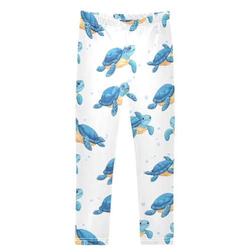 Swimming Sea Turtles Cartoon Girls Leggings Kids Yoga Pants Dance Active Tights 4T