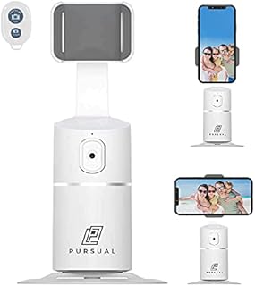 PURSUAL Face & Body Tracking Phone Holder with Free Bluetooth Remote | Plug & Play - No App Required 360° Auto Rotation Live Smart Phone Tracker for Hands Free Camera Content Creation
