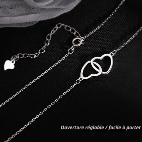 Argent sterling pour ce collier pendentif cœur entrelacé délicat et durable - 4