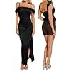 Popilush Womens Shapewear Maxi Dress Multi Way Wear Off The Shoulder Bodycon Long Cocktail Formal Dresses
