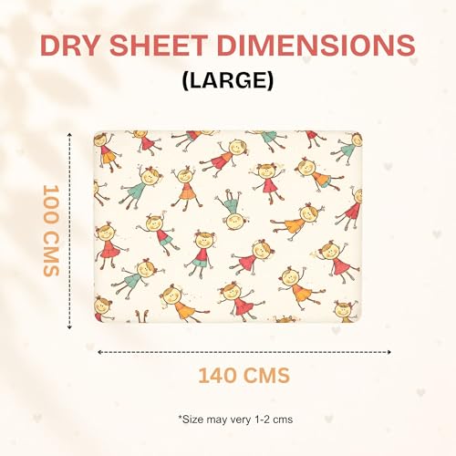 Image of Zikku Printed Dry Sheets for Baby Large Size Soft |Comfortable |Extra Absorbency|Fast Dry (100x140 cm, White, Kids Print)