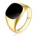 DDLBiz Men Classic Solid Polished Stainless Steel Signet Ring Gold/ Silver ,Size: 7,8,9,10,11,12 (10, Gold)