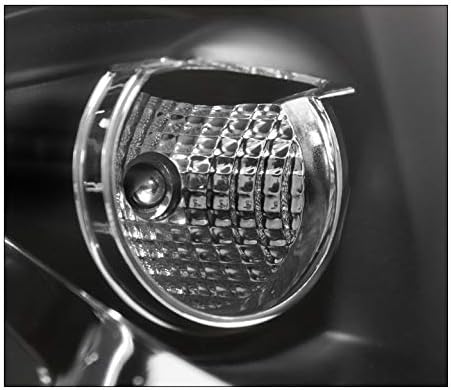 LED DRL Projector Headlights Headlamps Black Compatible with 2006-2010 Volkswagen Beetle