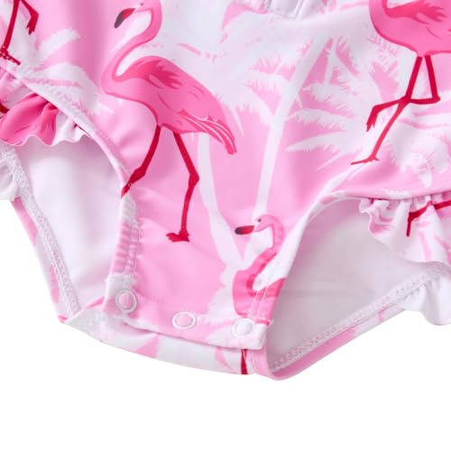 Image of Baby Girls' One Piece Swimsuit Long Sleeve Rash Guard Swimwear