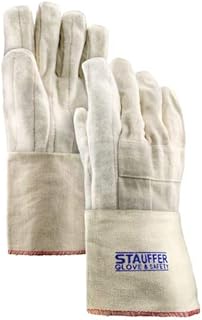 Stauffer 20 oz. Cotton Hot Mill Gloves | Natural Color, Cut and Sewn, Gauntlet Cuff, 12.5