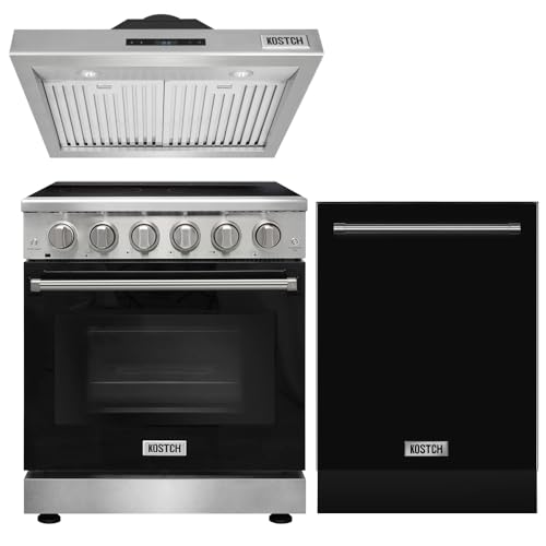 KOSTCH 30" Electric Range, Hood, Dishwasher Set