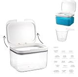 Dispenser detersivo lavatrice,Contenitore Detersivo Polvere, 2,8L Dispenser Detersivo Lavatrice, con coperchio ermetico, riutilizzabile, per polvere di bucato, farina di riso, trasparente e bianco
